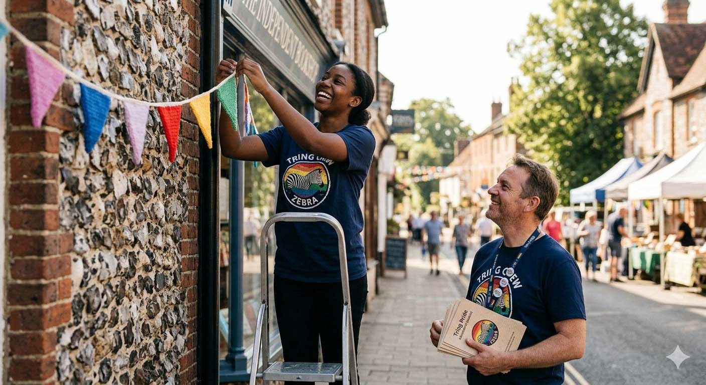 Volunteers decorating